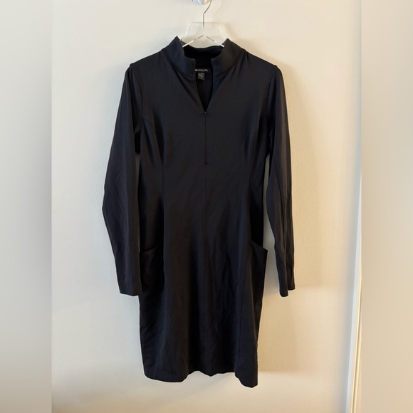 Athleta Black Sheath Dress Long Sleeve Dress Size Large - Picture 2 of 4
